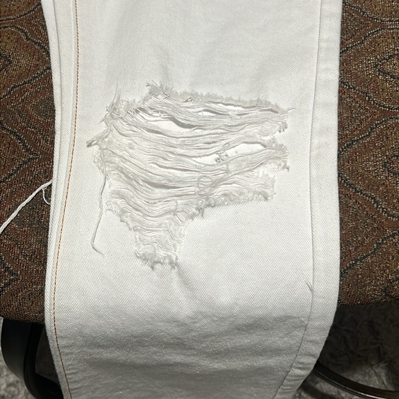 WeWoreWhat Icon Jean Zic Classic High-Waist Boot-Cut Stretch Twill White Denim - Picture 12 of 13